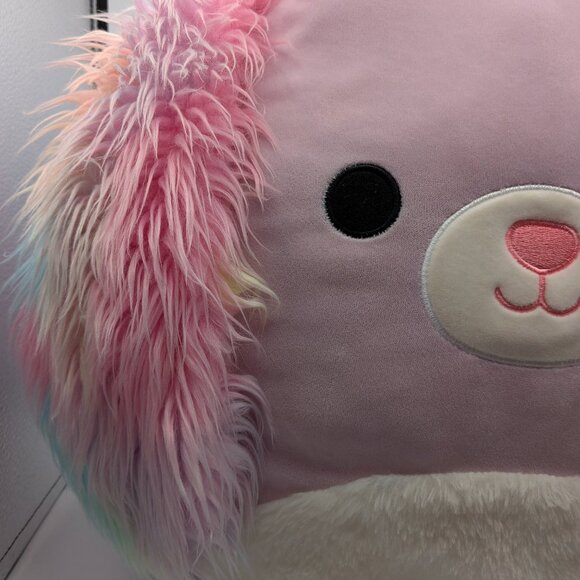 Squishmallows Barb the Dog 16" Plush Light Purple Dog with Floppy Rainbow Ears - Picture 3 of 14